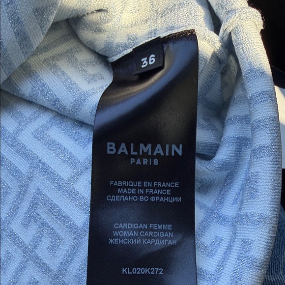 Balmain Light Blue Cardigan with Signature Buttons - Picture 9 of 10